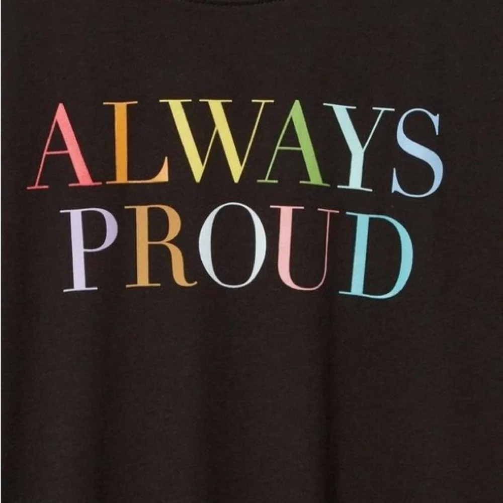 Torrid 0X ALWAYS PROUD Black Pride T-Shirt NWT